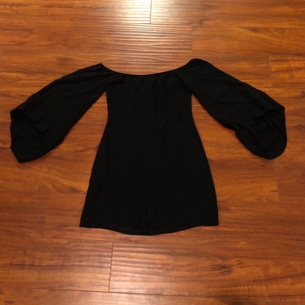 Reformation flowy asymmetrical billow sleeve mini